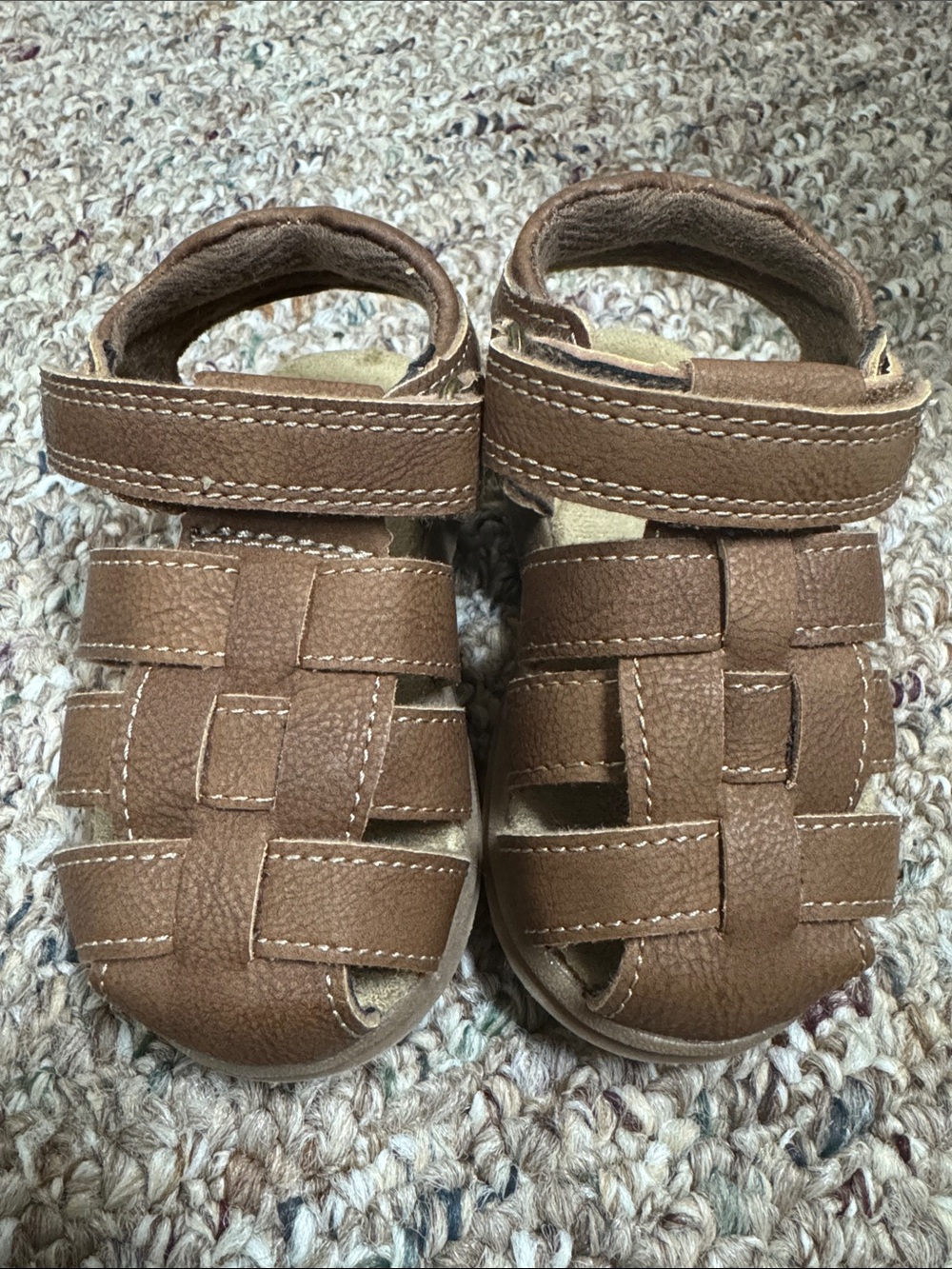 Place Brown Woven Fisherman Baby Sandals